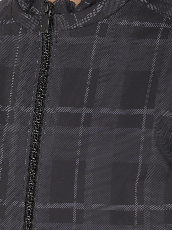 Black Printed Bomber Jacket-Men Jackets-Crimsoune Club
