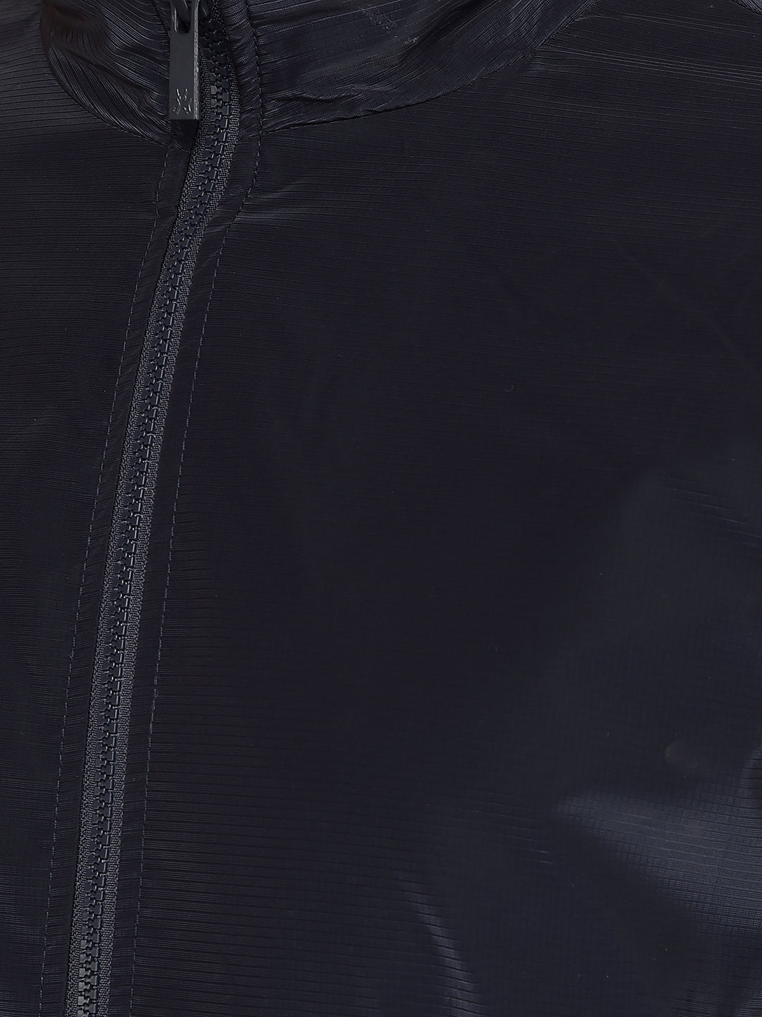 Navy Blue Mock Neck Bomber Jacket-Men Jackets-Crimsoune Club