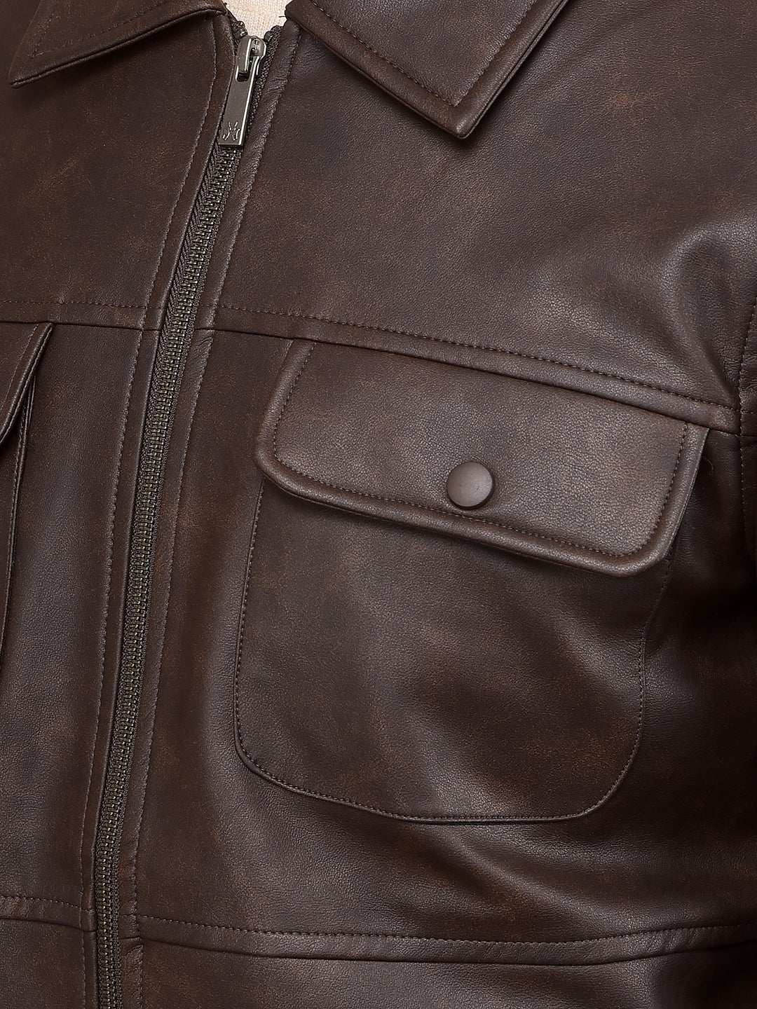 Brown Leather Jacket-Men Jackets-Crimsoune Club