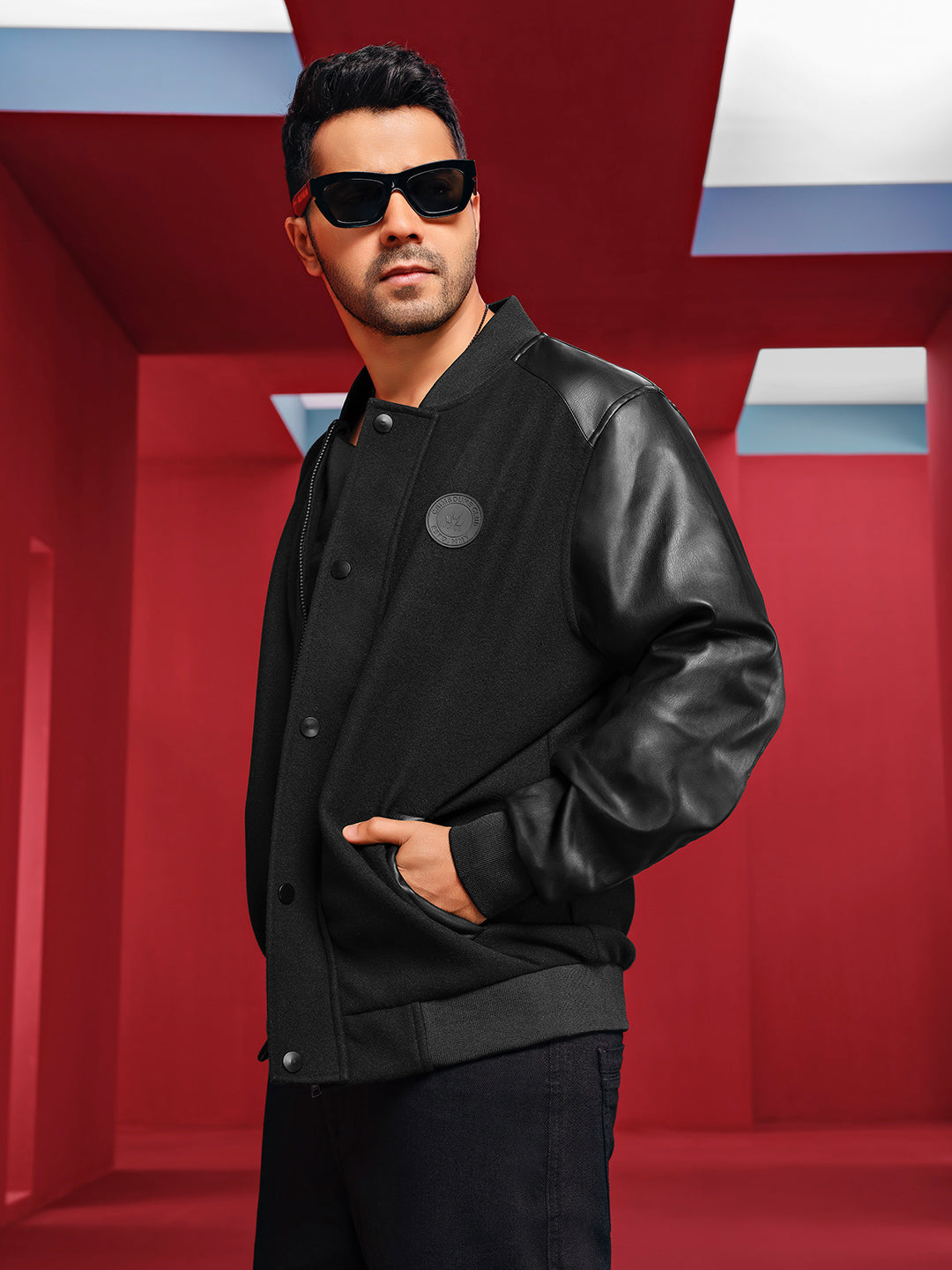 Sleek Urban Varsity Shacket-Men Shackets-Crimsoune Club