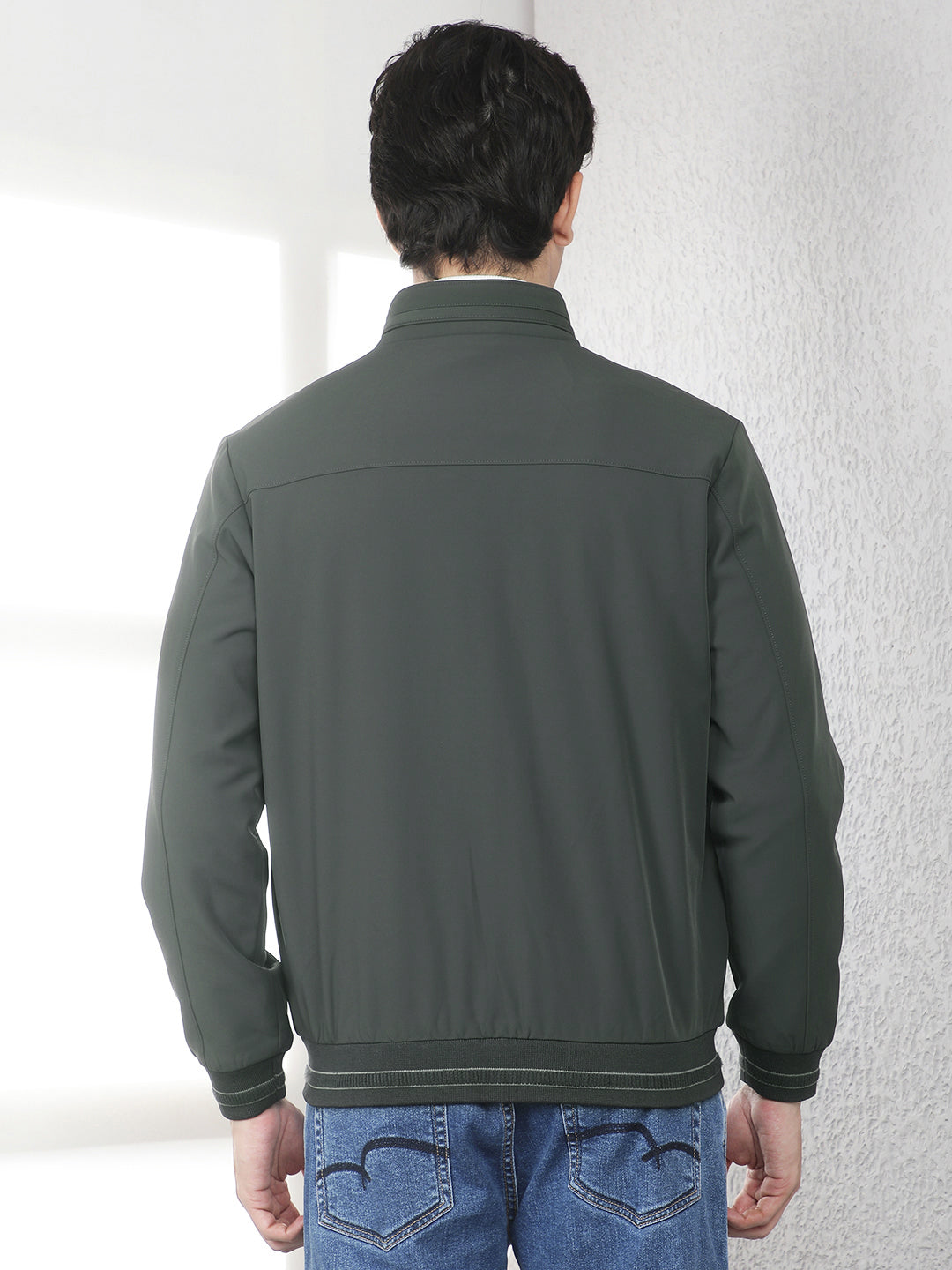 Contemporary Deep Olive Jacket-Men Jackets-Crimsoune Club
