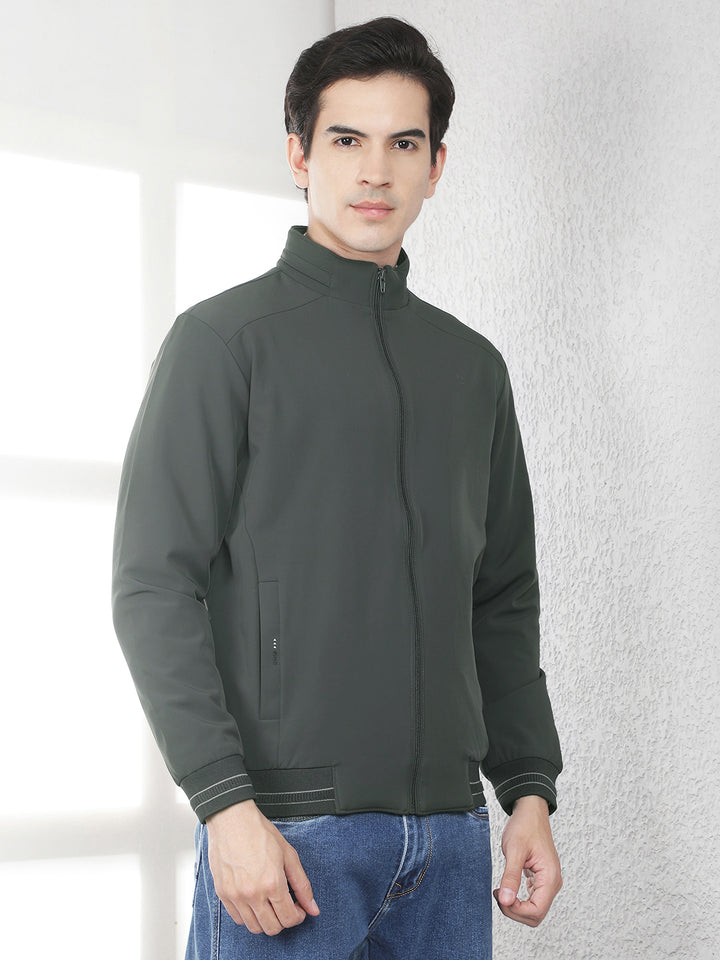 Contemporary Deep Olive Jacket-Men Jackets-Crimsoune Club