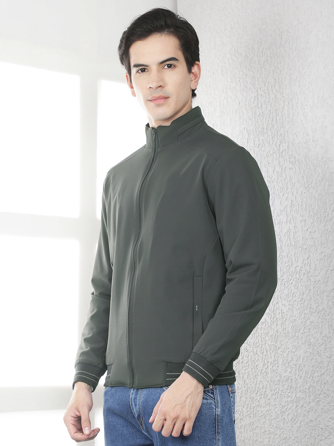 Contemporary Deep Olive Jacket-Men Jackets-Crimsoune Club