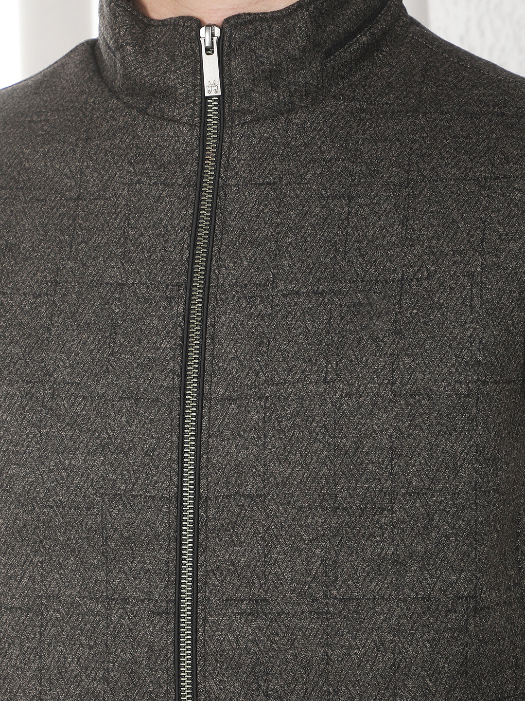 Brown Jacquard Sleeveless Jacket-Men Jackets-Crimsoune Club