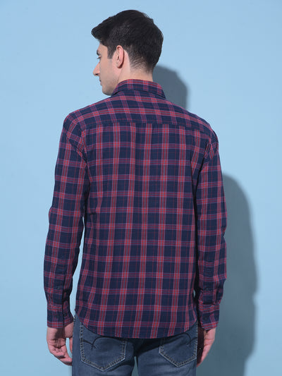 Red Tartan Check 100% Cotton Shirt-Men Shirts-Crimsoune Club