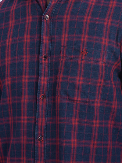 Red Checked Shirt-Men Jeans-Crimsoune Club