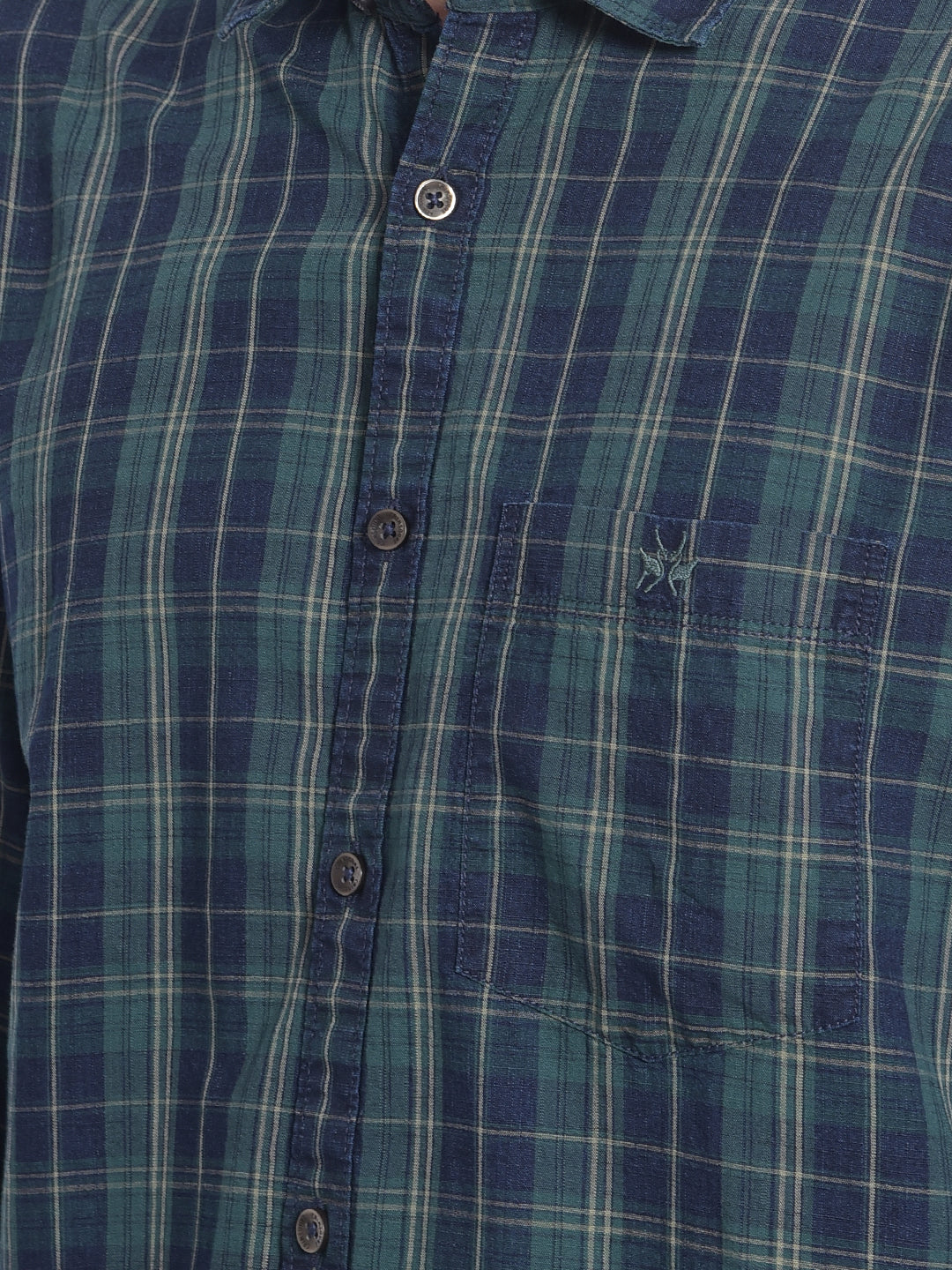 Navy Blue Checked Shirt-Men Shirts-Crimsoune Club