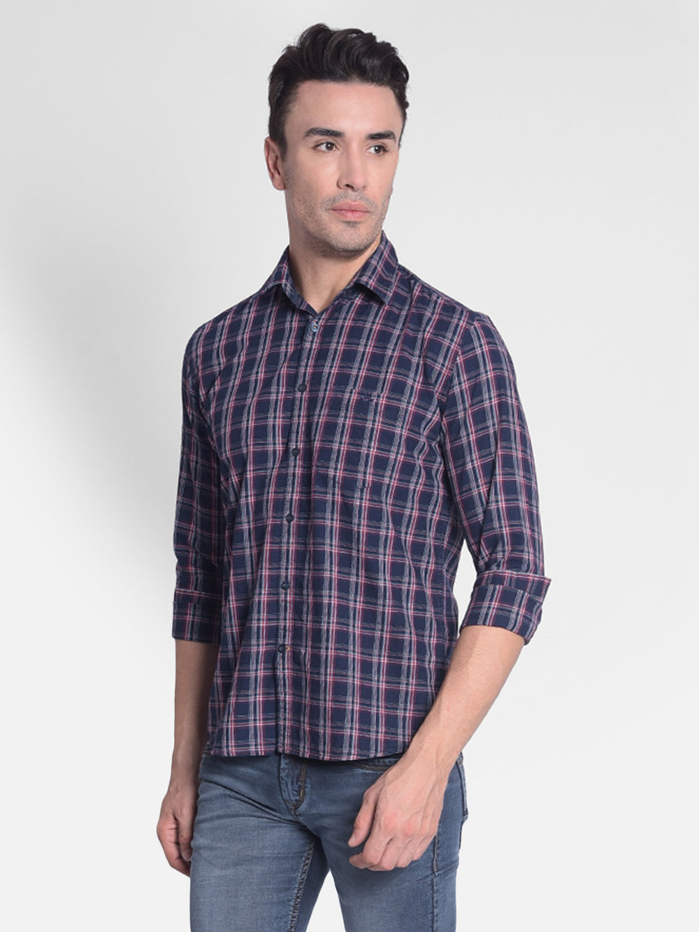 Red Checked Shirt-Men shirts-Crimsoune Club