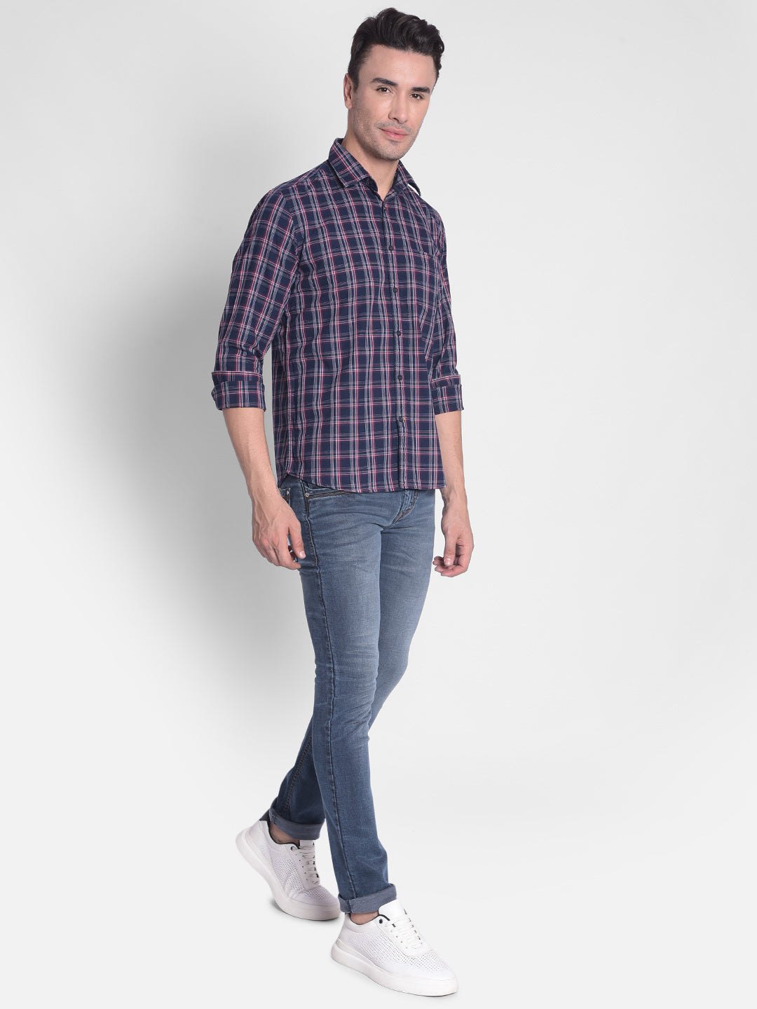 Red Checked Shirt-Men shirts-Crimsoune Club