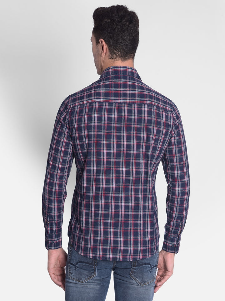 Red Checked Shirt-Men shirts-Crimsoune Club