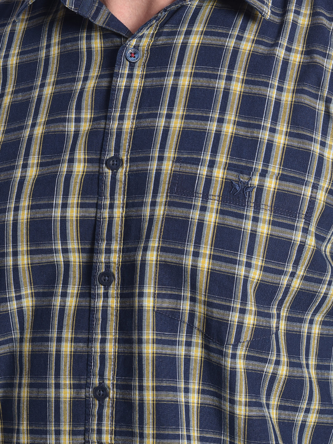 Yellow Checked Shirt-Men shirts-Crimsoune Club