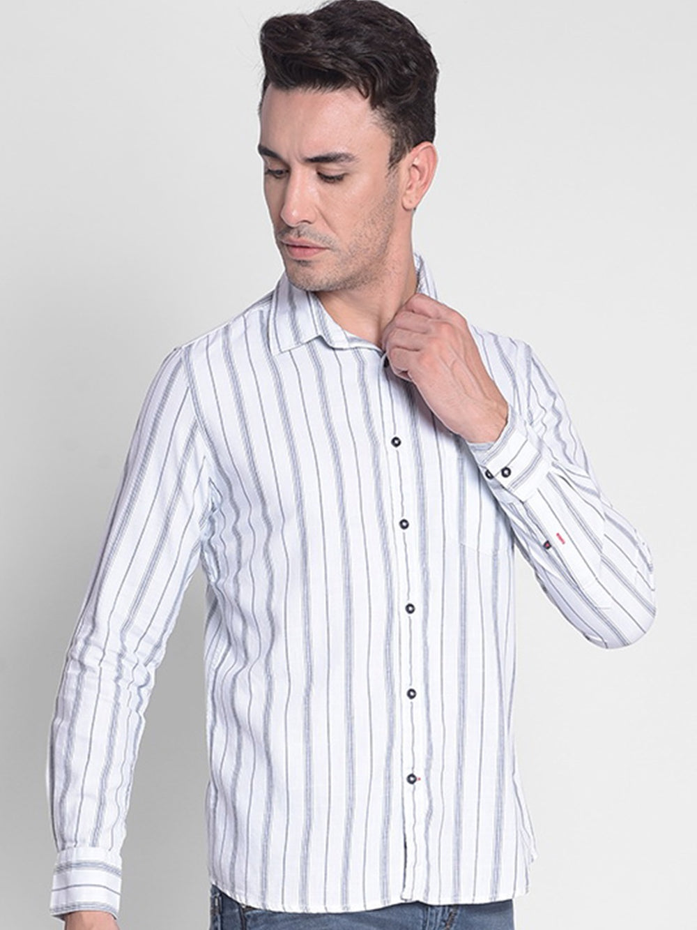 White Striped Shirt-Men shirts-Crimsoune Club