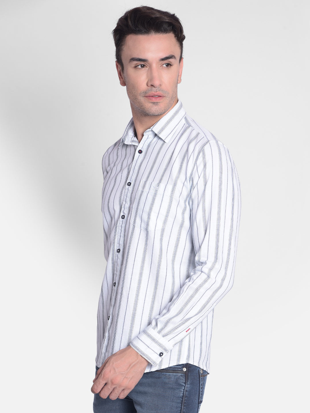 White Striped Shirt-Men shirts-Crimsoune Club