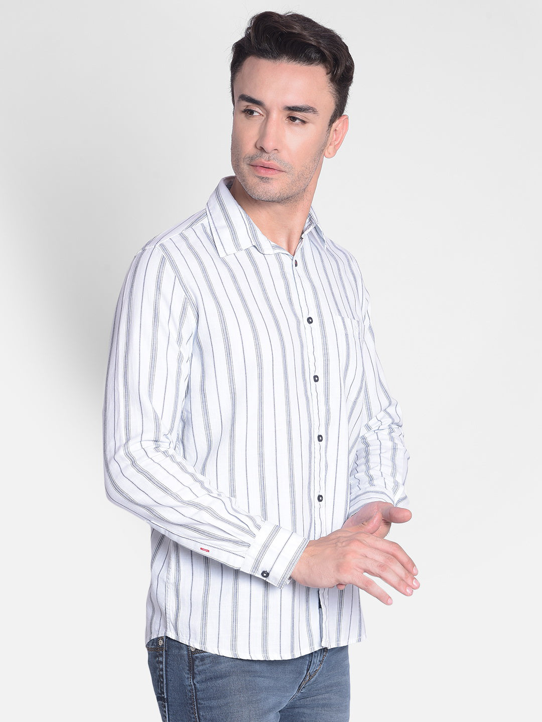 White Striped Shirt-Men shirts-Crimsoune Club