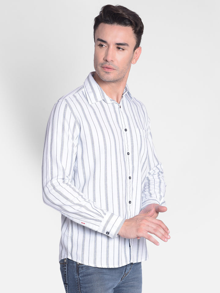 White Striped Shirt-Men shirts-Crimsoune Club
