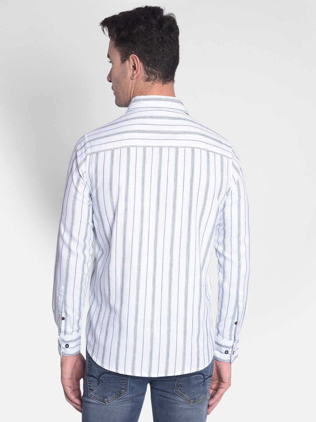 White Striped Shirt-Men shirts-Crimsoune Club