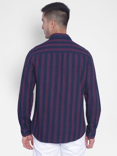 Red Striped Shirt-Men Jeans-Crimsoune Club