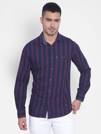 Red Striped Shirt-Men Jeans-Crimsoune Club