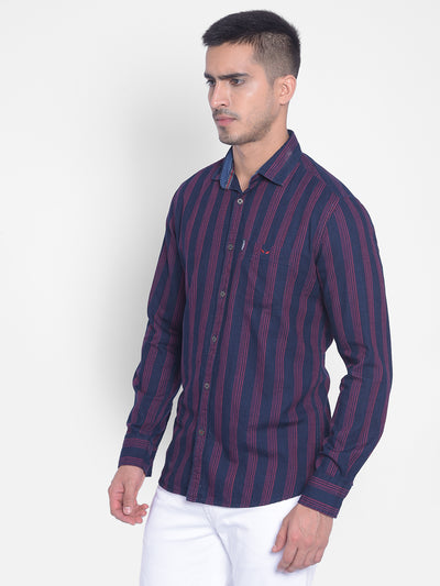 Red Striped Shirt-Men Jeans-Crimsoune Club