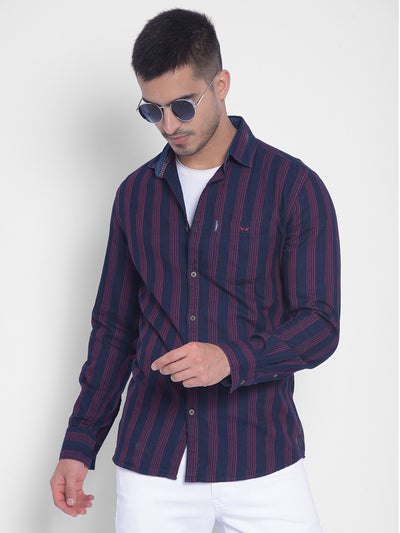 Red Striped Shirt-Men Jeans-Crimsoune Club