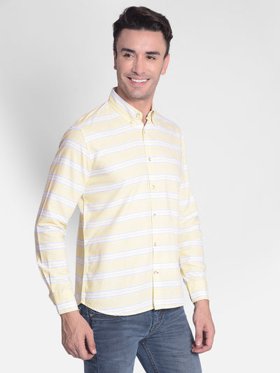 Yellow Striped Shirt-Men shirts-Crimsoune Club