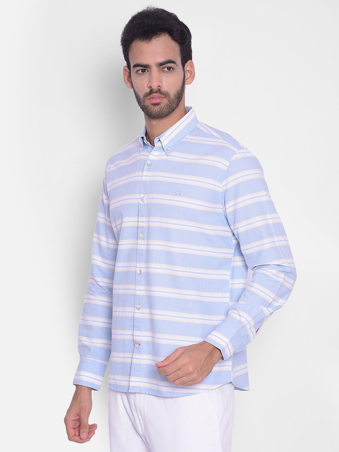 Blue Striped Shirt-Men Shirts-Crimsoune Club