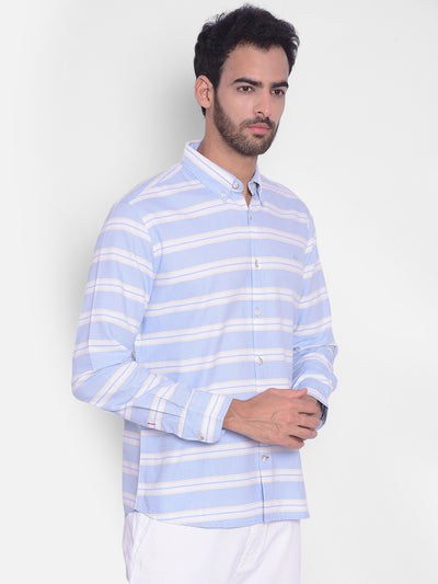 Blue Striped Shirt-Men Shirts-Crimsoune Club