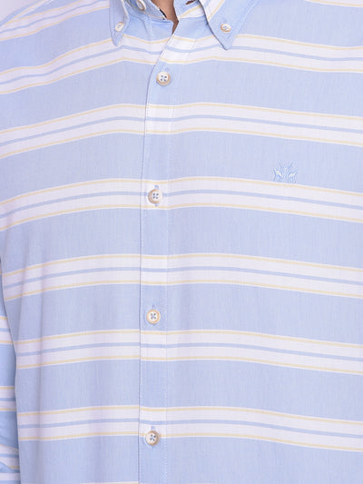 Blue Striped Shirt-Men Shirts-Crimsoune Club