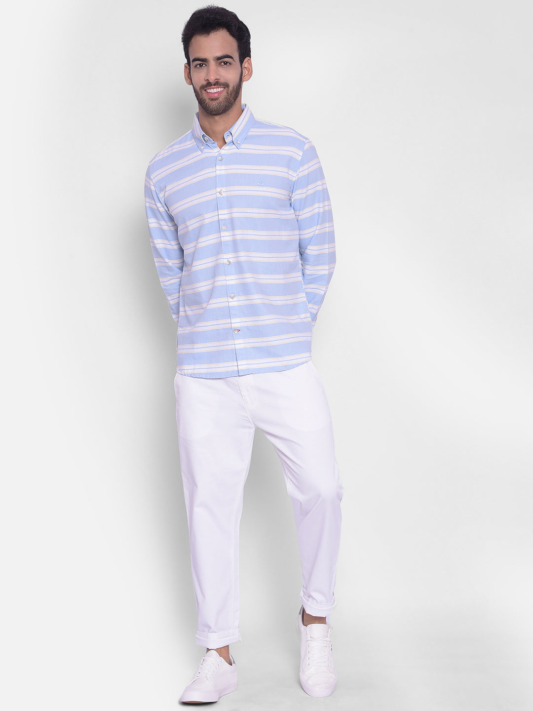 Blue Striped Shirt-Men Shirts-Crimsoune Club