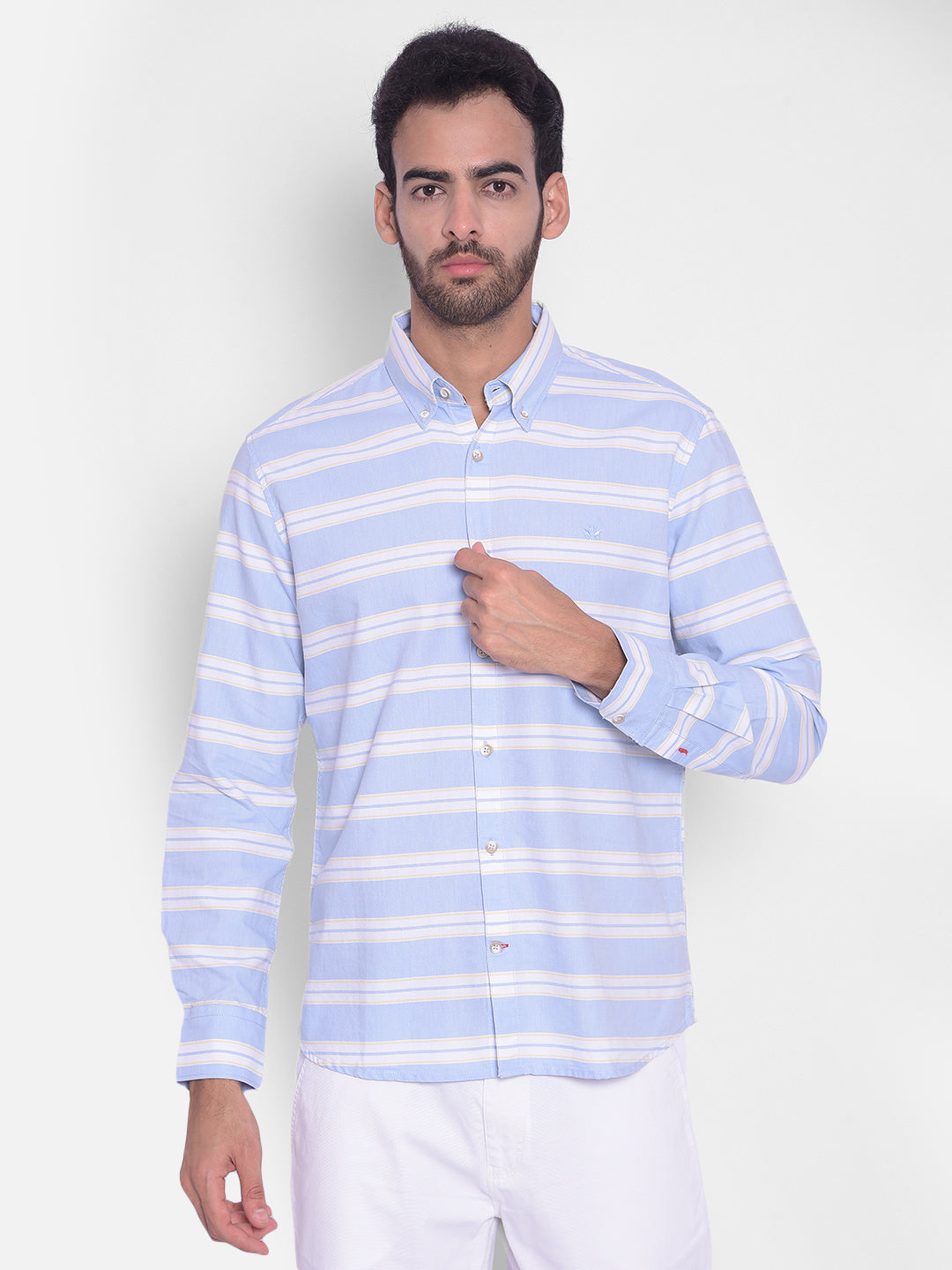 Blue Striped Shirt-Men Shirts-Crimsoune Club