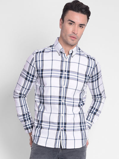 White Checked Shirt-Men shirts-Crimsoune Club