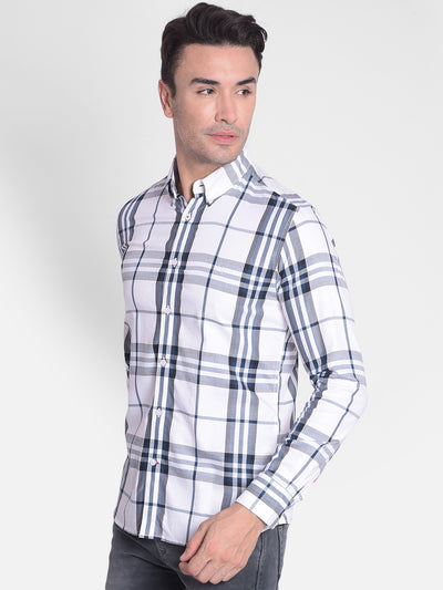 White Checked Shirt-Men shirts-Crimsoune Club