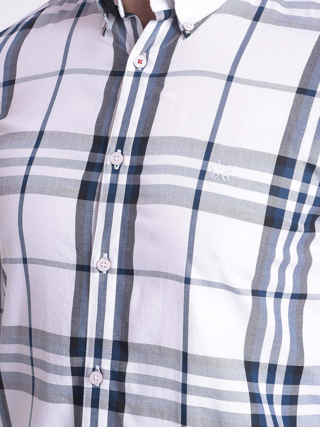 White Checked Shirt-Men shirts-Crimsoune Club