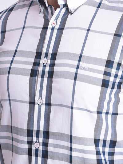 White Checked Shirt-Men shirts-Crimsoune Club