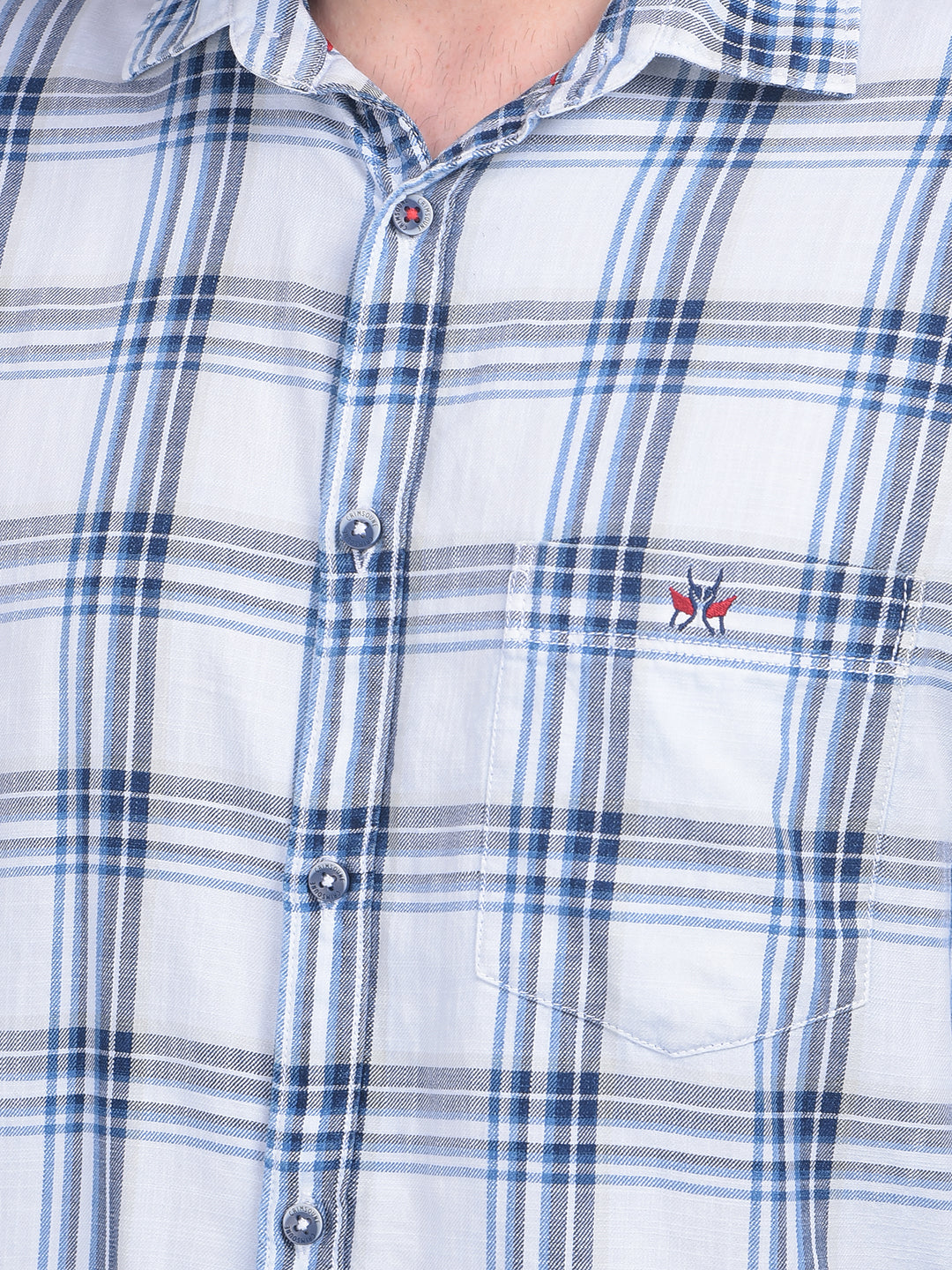 White Tartan Check 100% Cotton Shirt-Men Shirts-Crimsoune Club