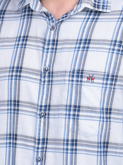 White Tartan Check 100% Cotton Shirt-Men Shirts-Crimsoune Club