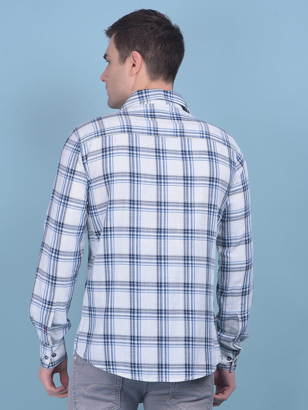 White Tartan Check 100% Cotton Shirt-Men Shirts-Crimsoune Club