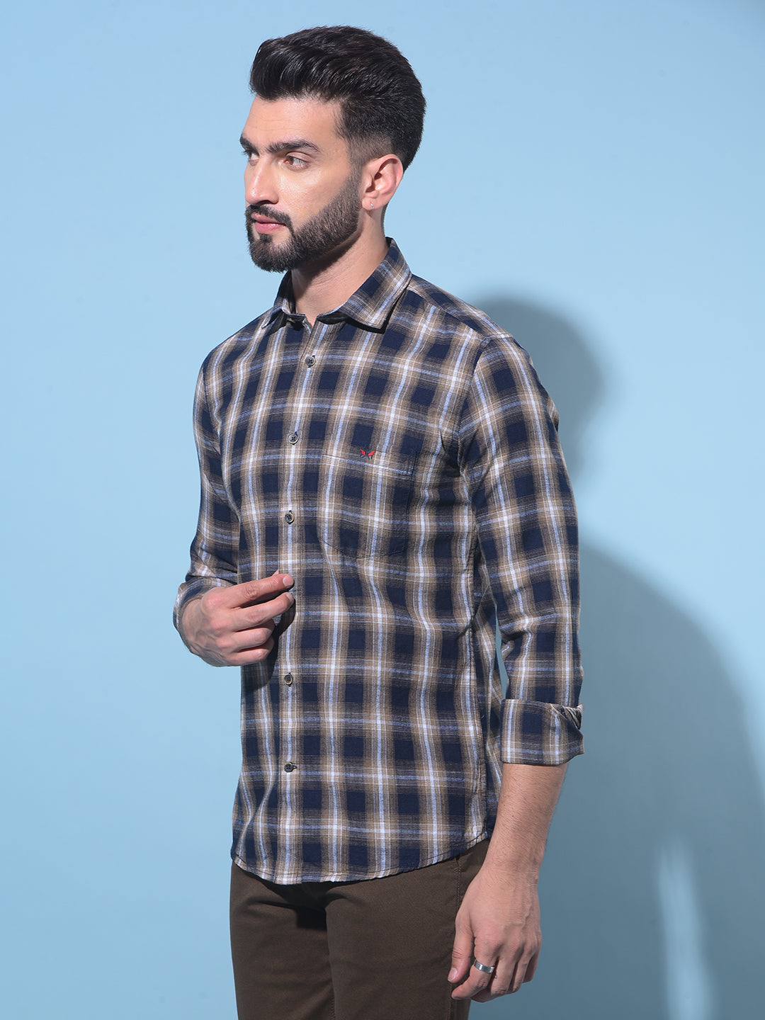 Black Tartan Check 100% Cotton Shirt-Men Shirts-Crimsoune Club