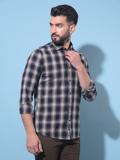 Black Tartan Check 100% Cotton Shirt-Men Shirts-Crimsoune Club