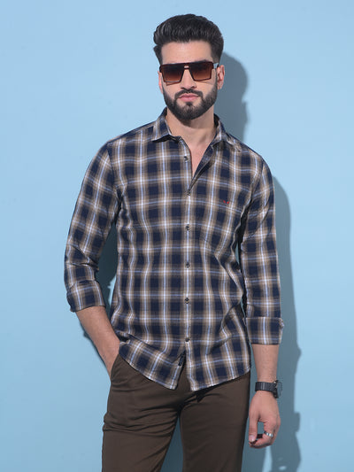 Black Tartan Check 100% Cotton Shirt-Men Shirts-Crimsoune Club