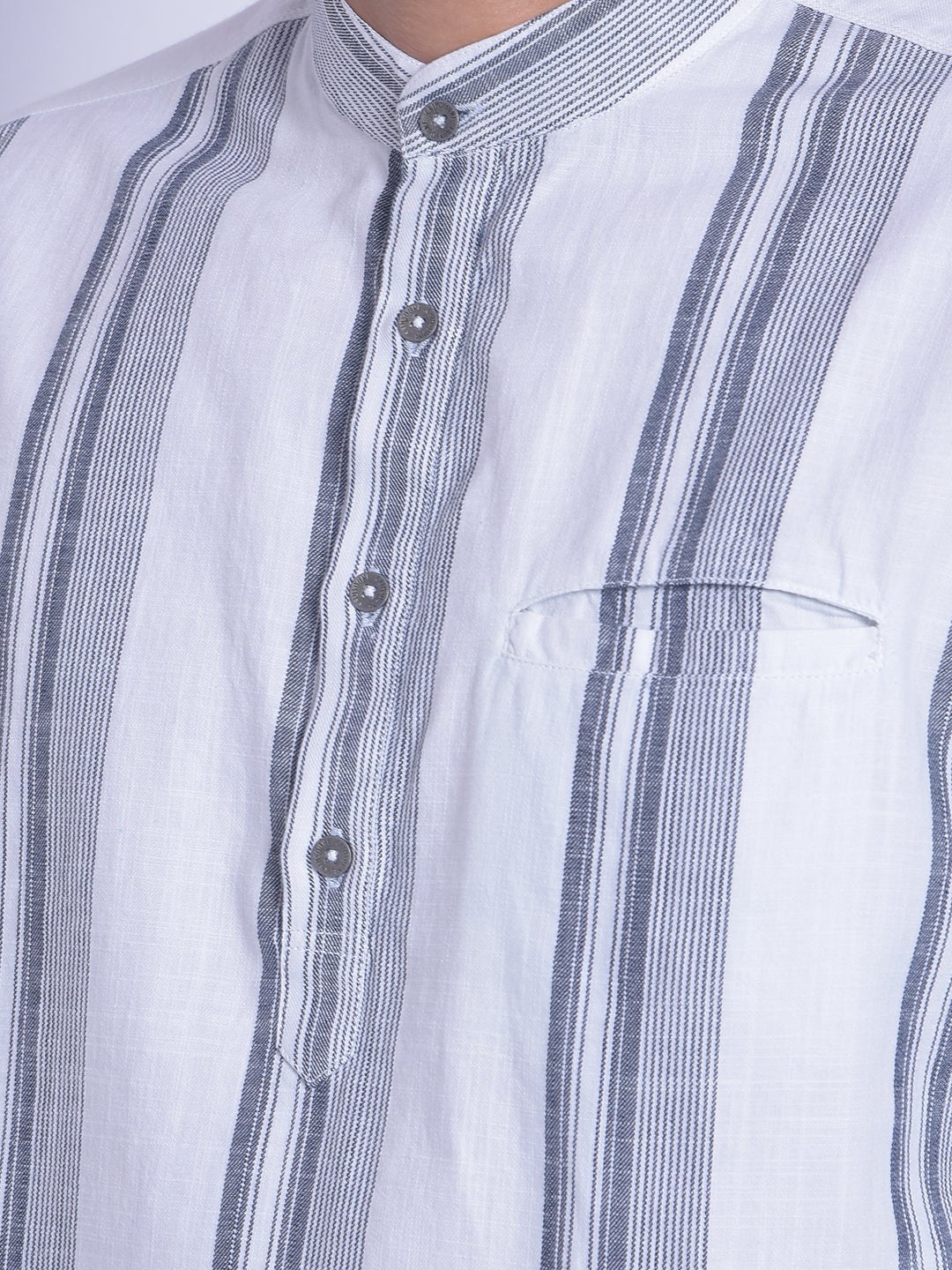 White Striped Shirt-Men Shirts-Crimsoune Club