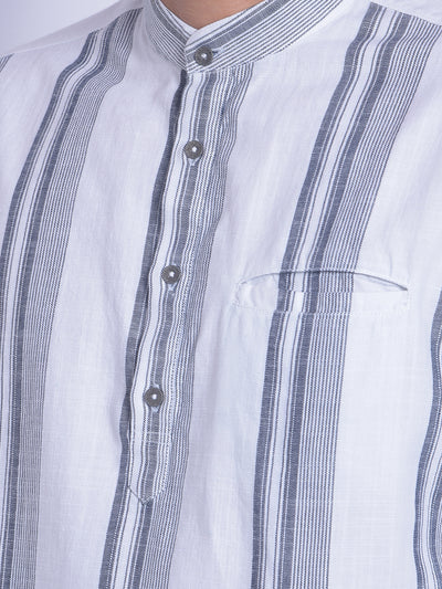 White Striped Shirt-Men Shirts-Crimsoune Club