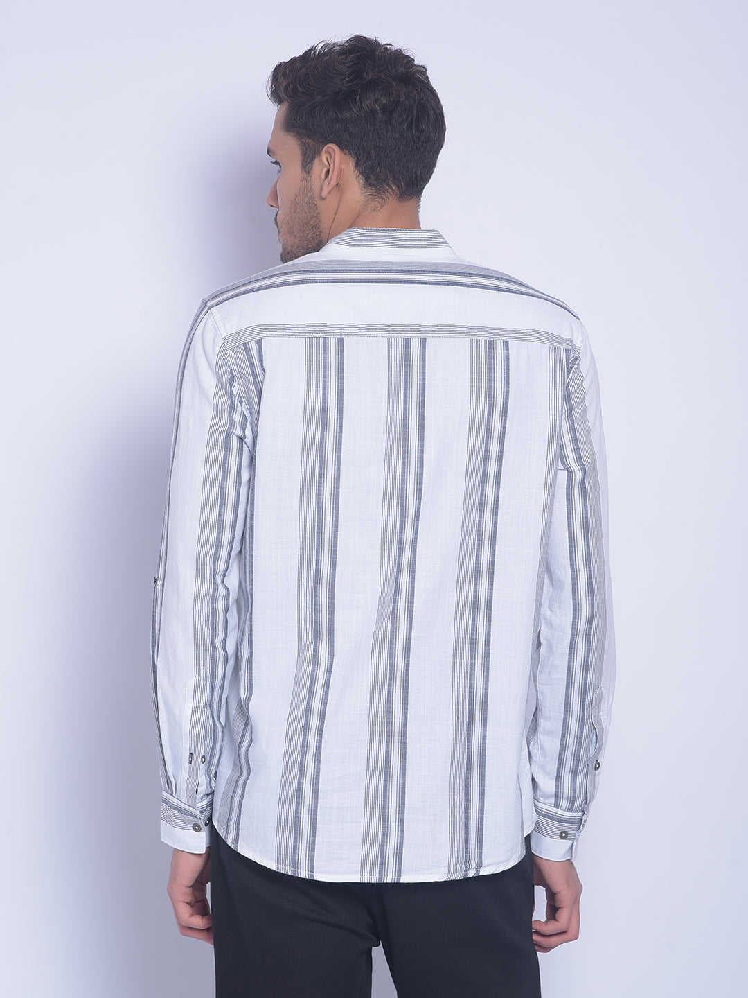 White Striped Shirt-Men Shirts-Crimsoune Club