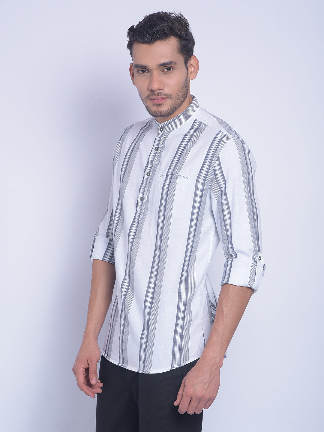 White Striped Shirt-Men Shirts-Crimsoune Club