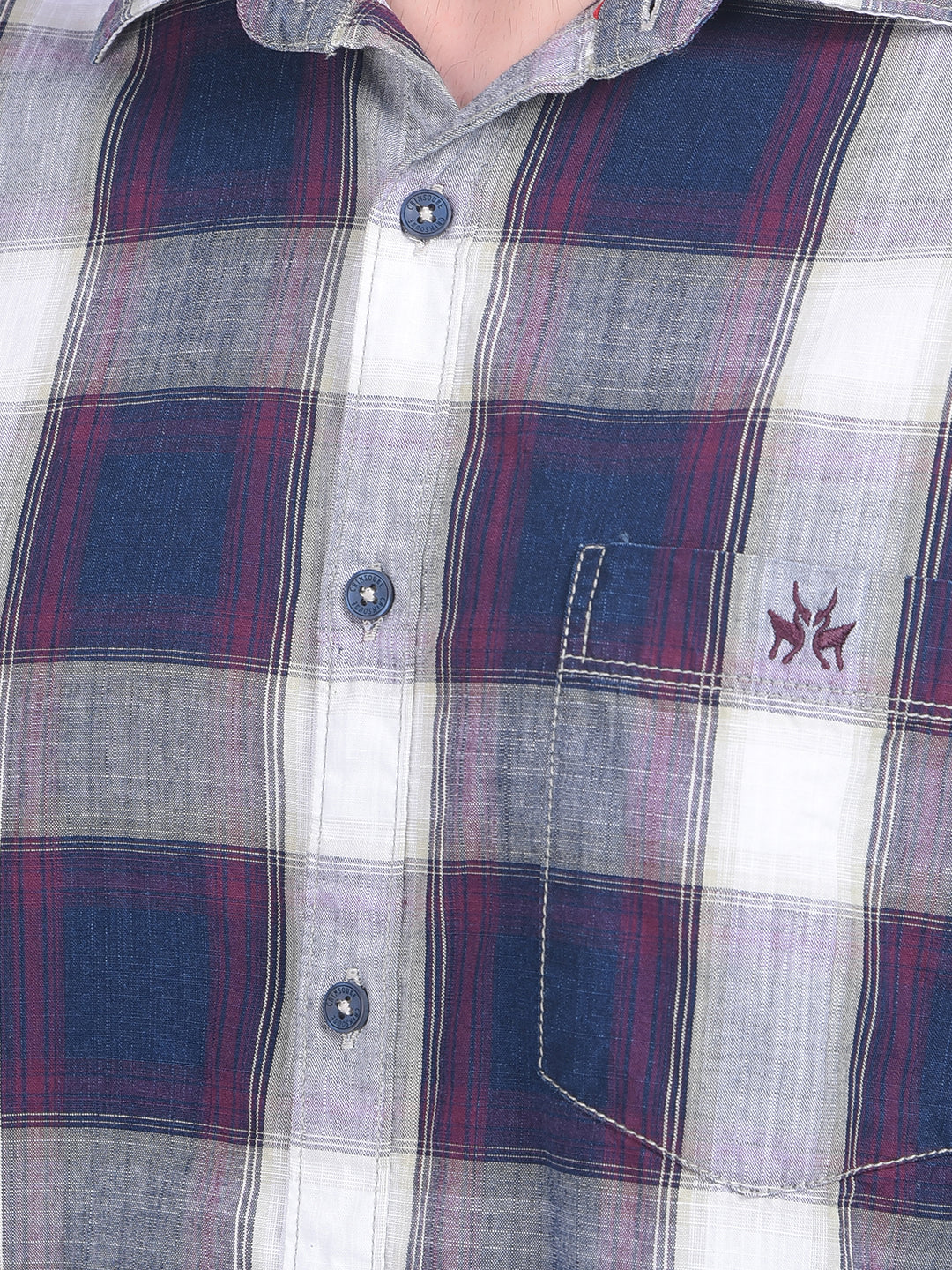 Wine Tartan Check 100% Cotton Shirt-Men Shirts-Crimsoune Club