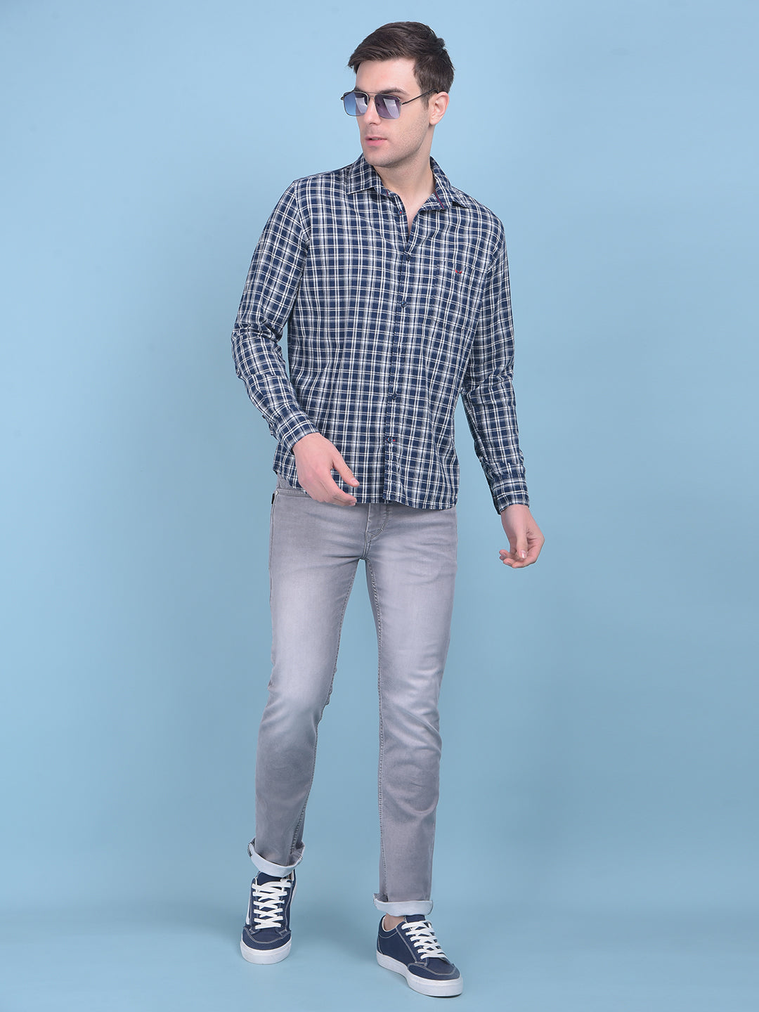 White Tartan Check 100% Cotton Shirt-Men Shirts-Crimsoune Club