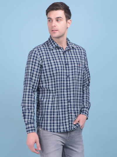 White Tartan Check 100% Cotton Shirt-Men Shirts-Crimsoune Club