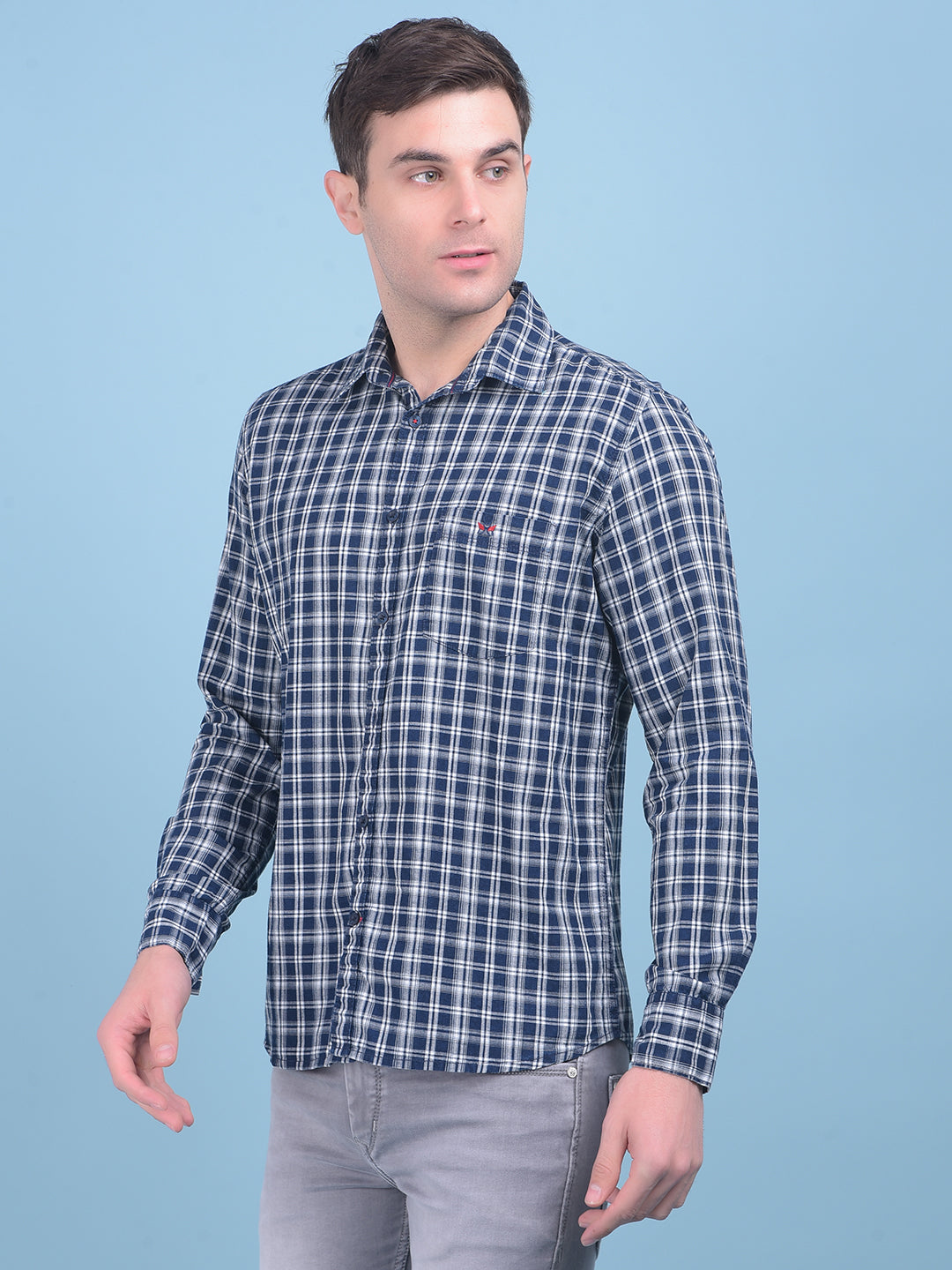 White Tartan Check 100% Cotton Shirt-Men Shirts-Crimsoune Club