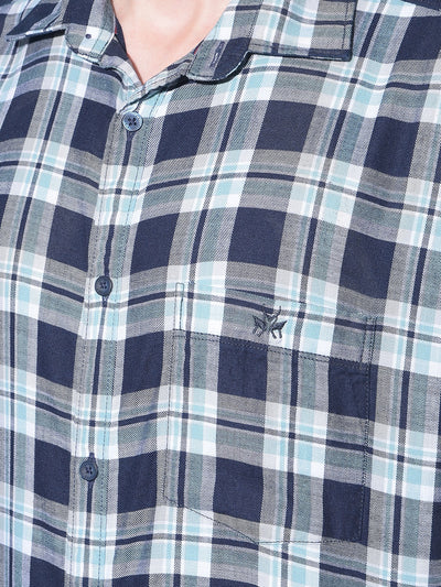 Green Tartan Check 100% Cotton Shirt-Men Shirts-Crimsoune Club