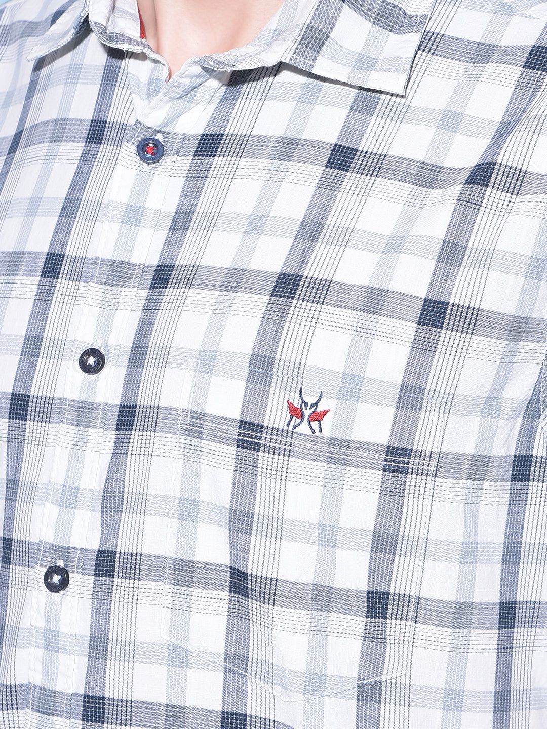 White Tartan Check 100% Cotton Shirt-Men Shirts-Crimsoune Club